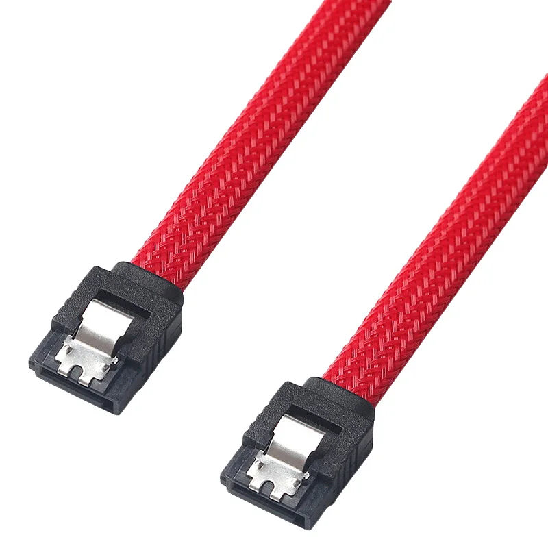 A003 2 Pcs 50CM SATA 3.0 III SATA3 7Pin Data Cable 6Gb/S SSD Cables HDD Hard Disk Data Cord With Nylon Sleeved Premium Version,