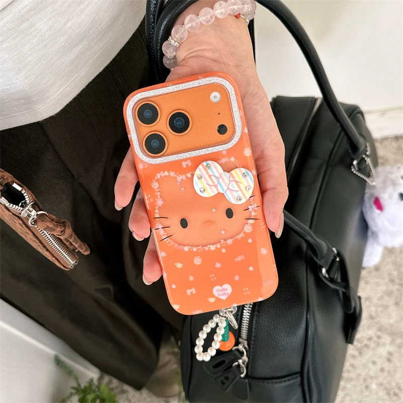 Sanrios Hellokittys الأزهار الجوف جراب هاتف آيفون 17 16 برو ماكس 15 14 13 لطيف للصدمات المضادة للخدش الهاتف قذيفة غطاء #4