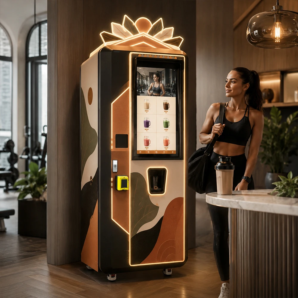 32 Inch Protein Shake Vending Machine with Automatic Mixer, Custom Manufacturer Maquina Expendedora De Proteinas for Gym