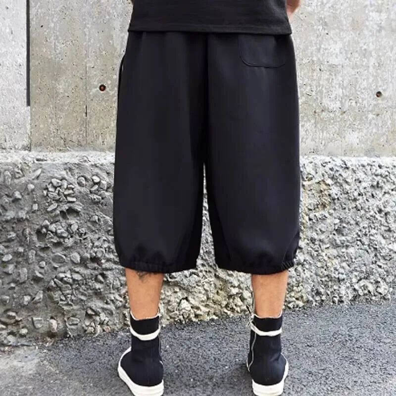 

Мужские брюки в стиле хип-хоп, весенние широкие брюки, новые летние уличные парикмахерские стильные Yamamoto, повседневные супер свободные брюки большого размера, семиминутные брюки