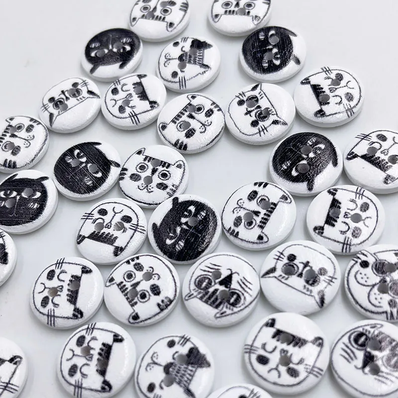 

100 шт., детские белые пуговицы для скрапбукинга, 15 мм