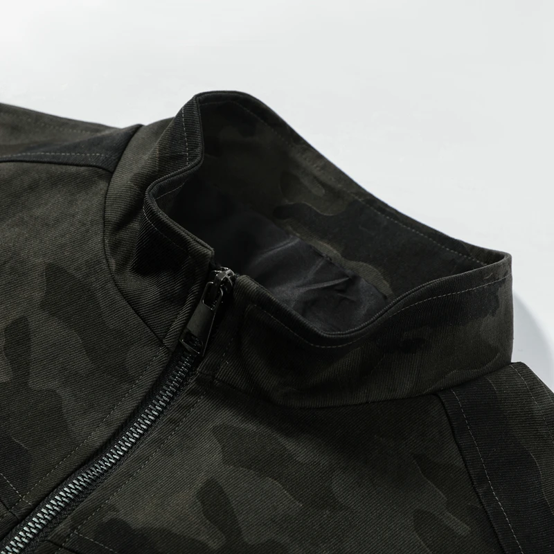 Women Camo Print Hooded Zipper Jacket Elastic Cuff Jacket Cropped Short Length Loose Puffer Winter Warm Winter Street Jackets