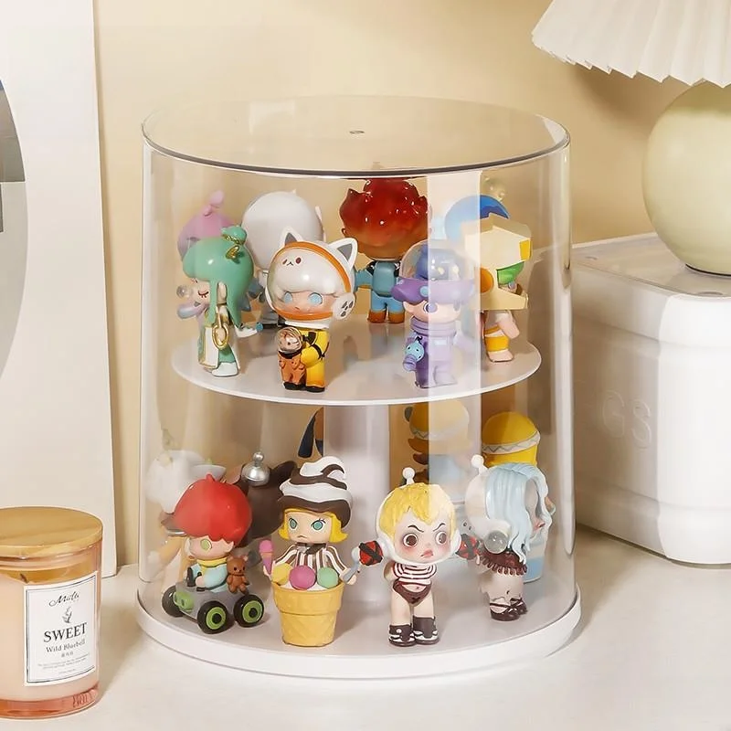 

Акриловая вращающаяся витрина-подставка, пылезащитный многоуровневый органайзер для кукол и фигурок, восьмиугольная колонна