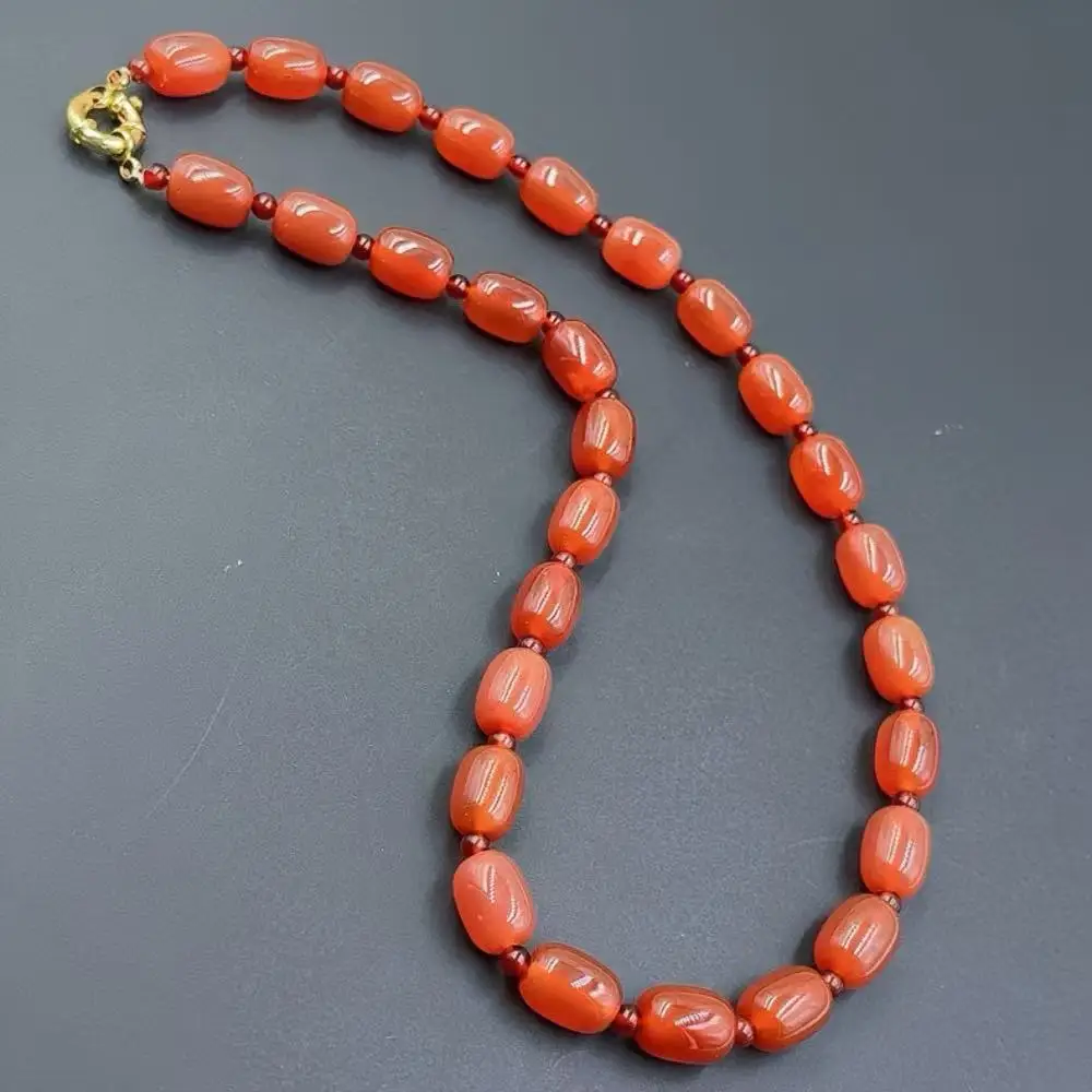 

4 мм 10x14 мм женское винтажное колье-чокер из натурального драгоценного камня с красным агатом 17-20 дюймов