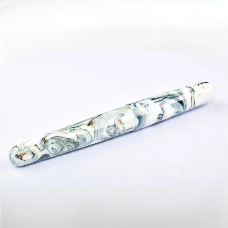 

New Pen Fuliwen Import Resin Fountain Pen Silver Hand Pushed F 0.5mm Classic Office Gifts Student Meeting Writing Ink Pens