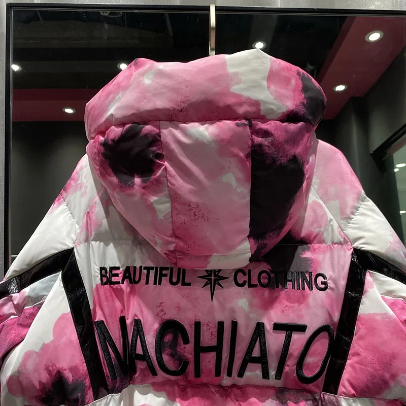 Capuchon Losse Letter Witte Eendendons Vrouwen Donsjacks Temperament Vrouwen Jas 2025, Nieuwe Winter Verdikte Donsjacks Vrouwen