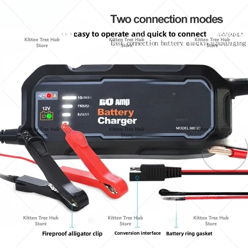 12V 1500Ma Smart Motorcycle Maintainer For Car/RV/ATV/Boat Automatic Battery Trickle Charger With LED