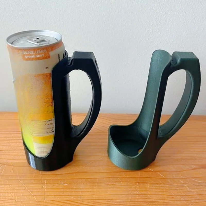 

Outdoor portable 3D printed beverage holder | 16 ounce Slim can special anti slip handheld holder, reusable universal soda