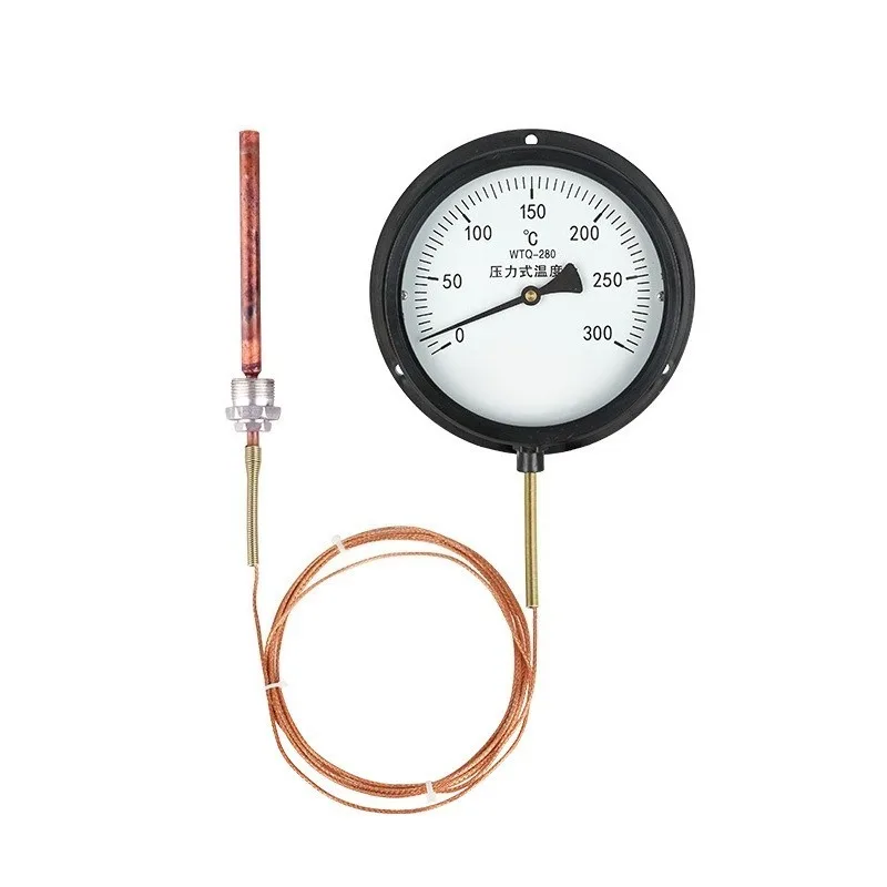 Industrial Pressure Type Thermometer High Precision Gauge Boiler Oil Water Steam Liquid Temperature Meter