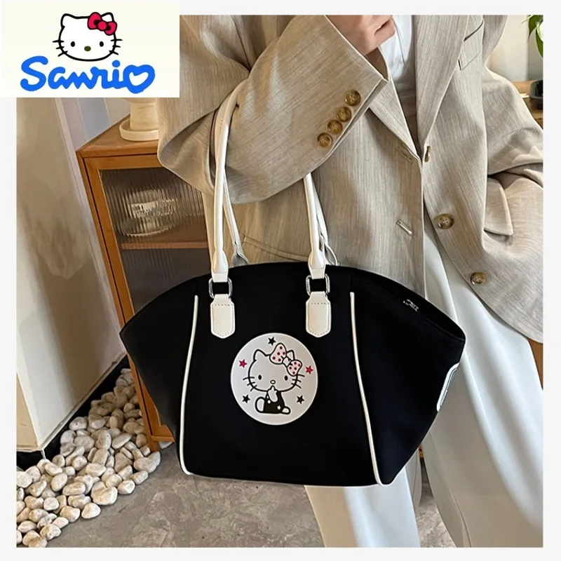 حقيبة يد نسائية عالية الجودة من سانريو كارتون هالو كيتي ذات سعة كبيرة ومتعددة الاستخدامات كاجوال بكتف واحد #5
