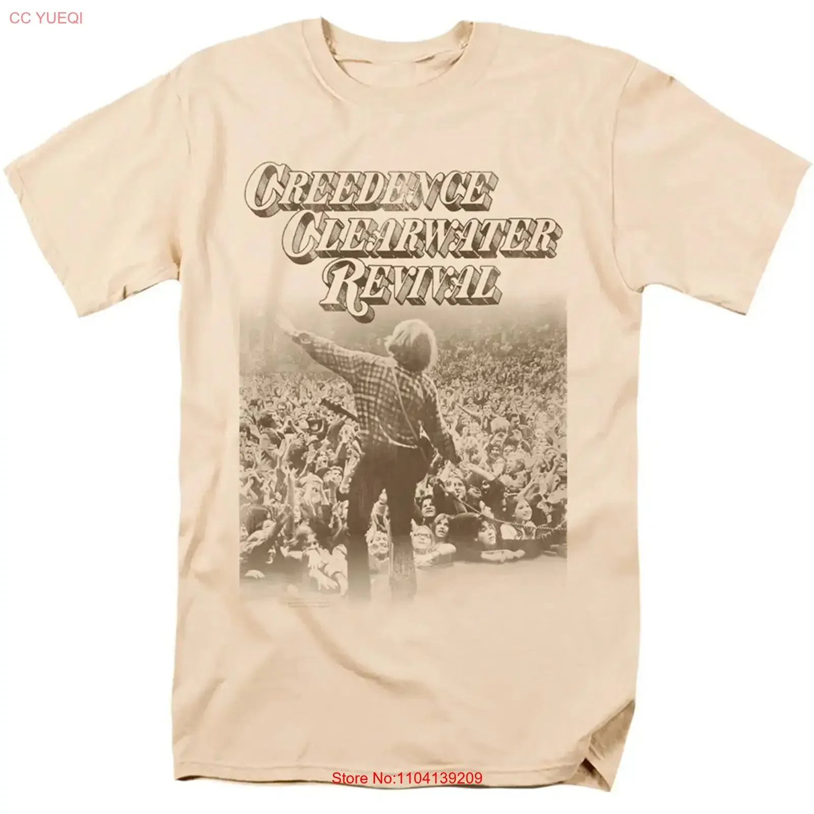 Clearwater Creedence Revival Tour For Fans S to 5XL Natural T shirt vintage Washed Stylish Casual designer clothes Versatile