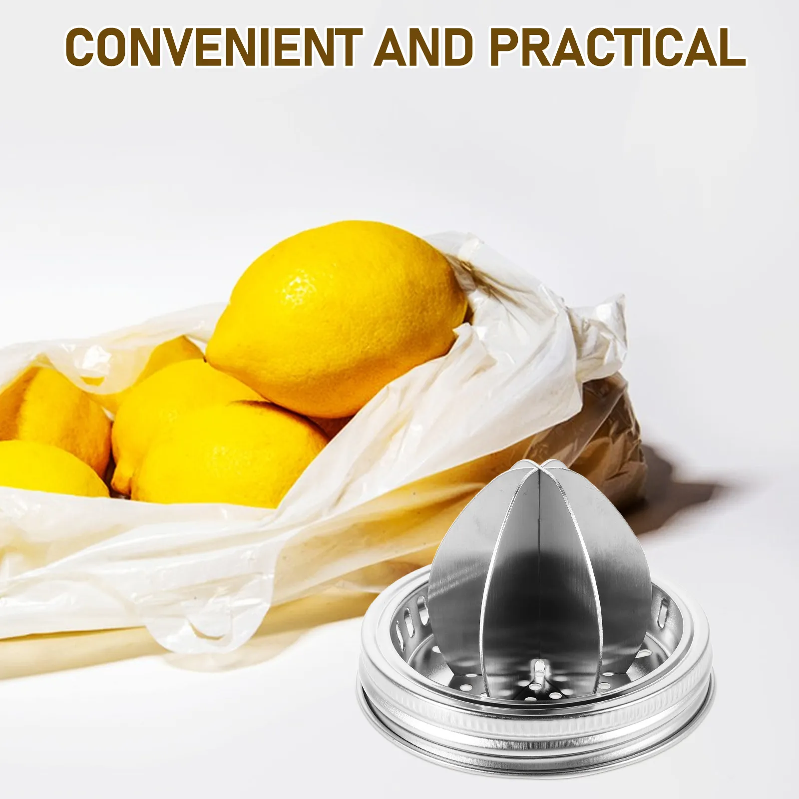 Manual Citrus Juicer Stainless Steel Handheld Lemon Squeezer Lid Cover Detachable Easy Clean Manual Orange Juicer Home
