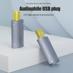 Monosaudio A50G/B50G 24K Gold Plated USB2.0 Plug USB A Connector DIY Hi Fi USB Cable Gold Plated Bronze USB Shell