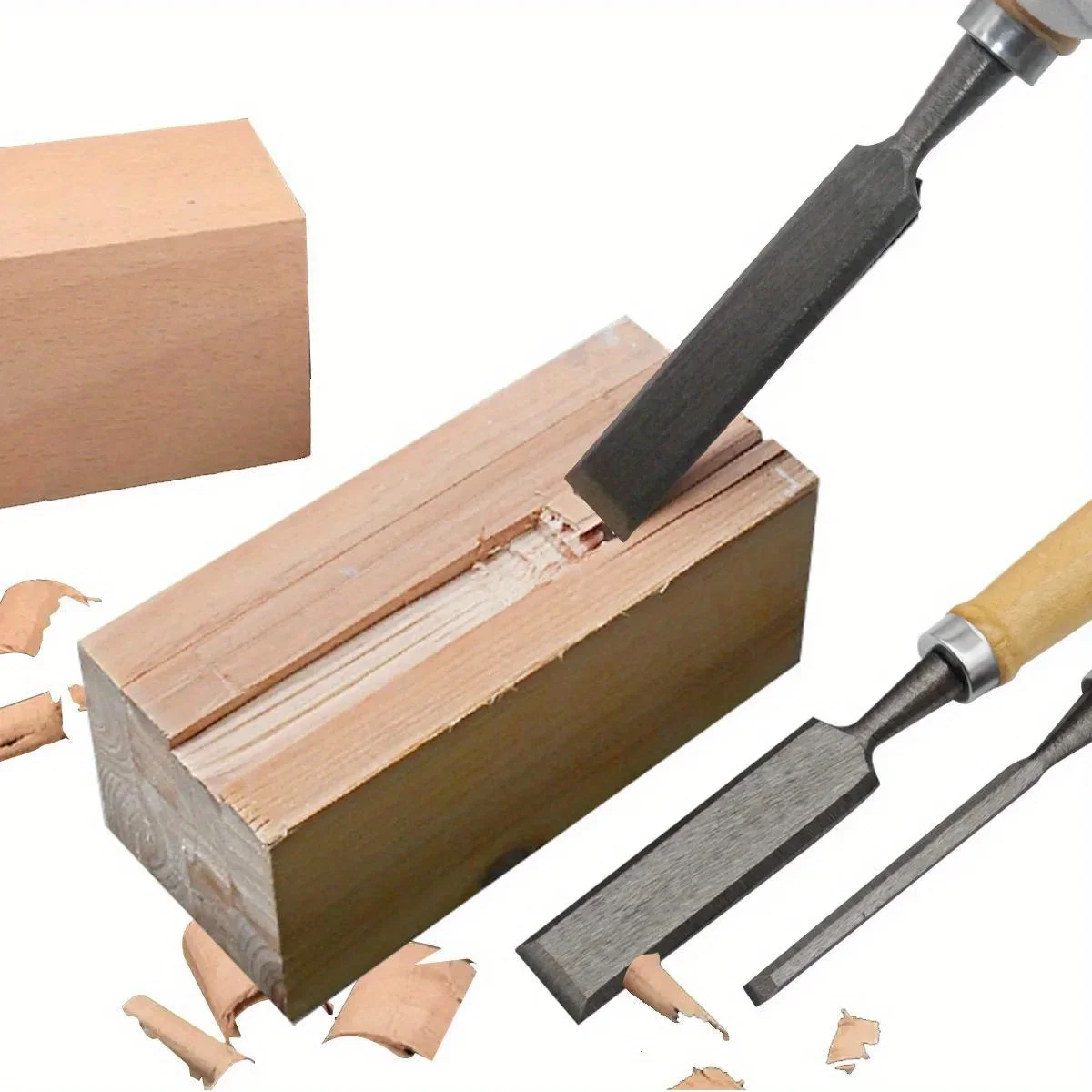 Professionelles Holzschnitzmeißel-Set aus Kohlenstoffstahl 8/12/16/20 mm für Holzbearbeitungshandwerk mit bequemem ergonomischem Griff – Detail 5