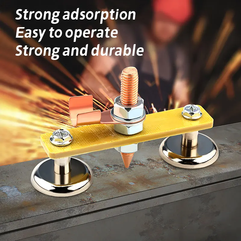 Welding Magnet Head Magnet Double Head Magnetic Welding Support Ground Clamp for Mechanical Maintenance Welding Fix