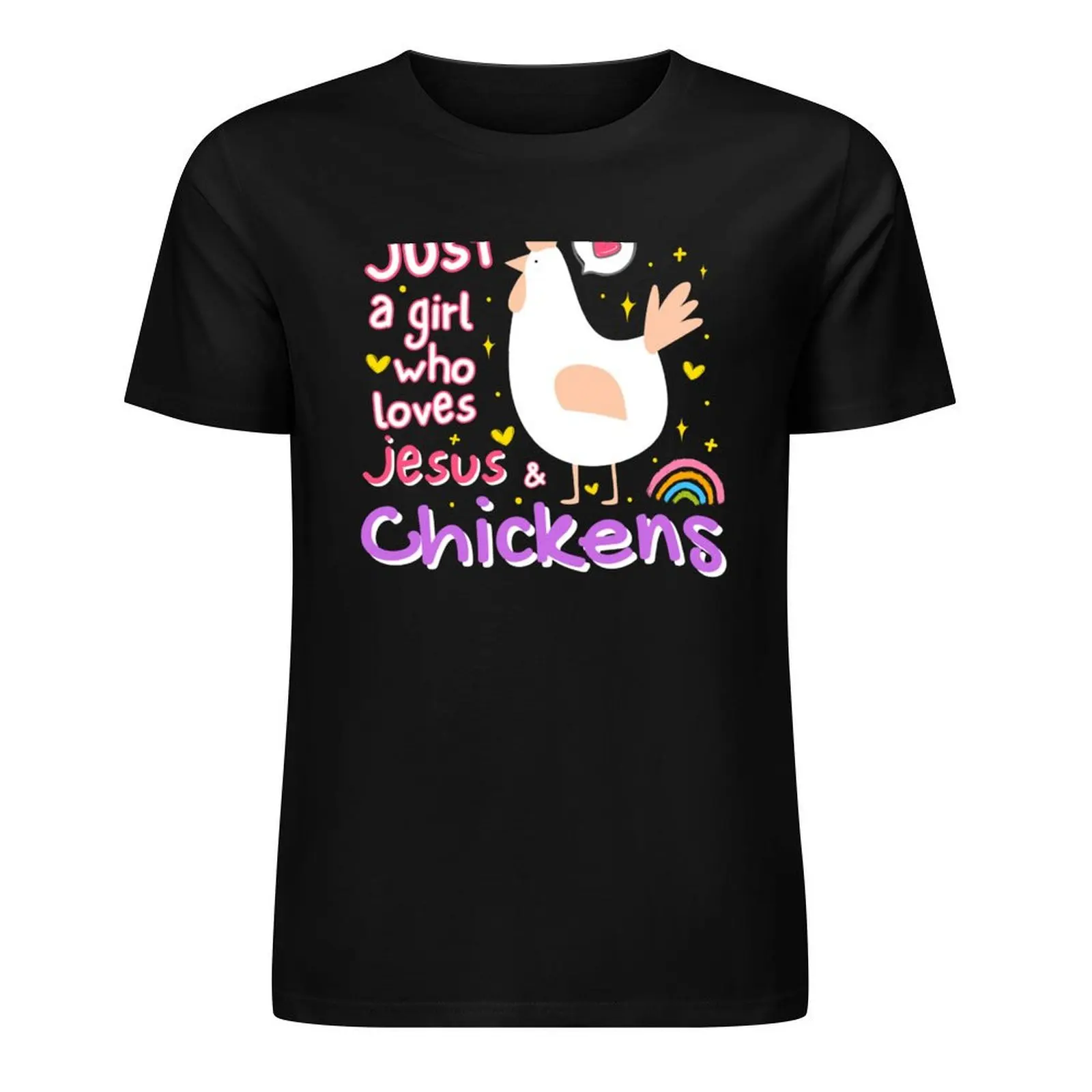 

Just a Girl Who Loves Jesus & Chickens Cute Girls Women T-Shirt! T-Shirt summer clothes cute clothes mens designer clothes