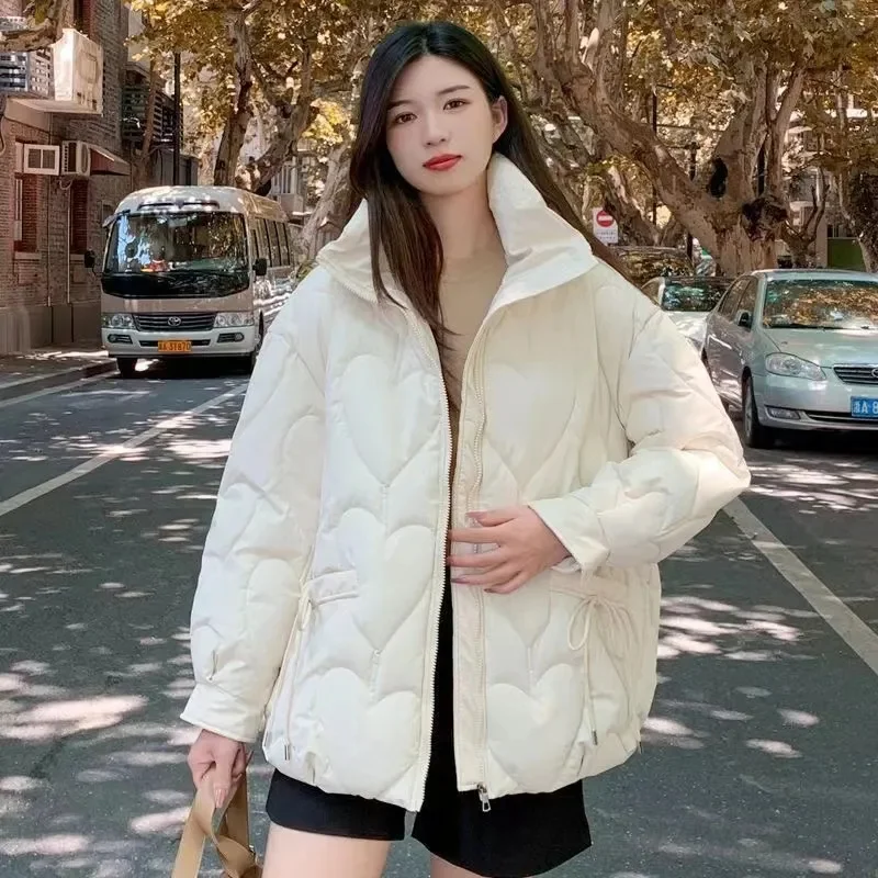 2024 New Down Cotton-Padded Jacket Women\'s Winter Short Outcoat Korean Parkas Thick Fashion Warm Cotton Padded Coat Ladies Tops