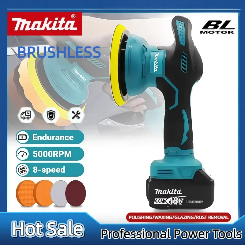 

Беспроводная полировальная машина Makita с 8 скоростями, электрическая полировальная машина для восстановления и полировки, работающая от аккумулятора Makita.