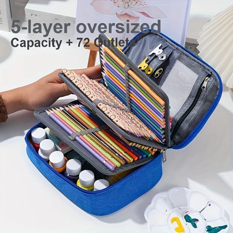 Semplice astuccio impermeabile con 72 fori: grande capacità, multistrato, staccabile, leggero e portatile