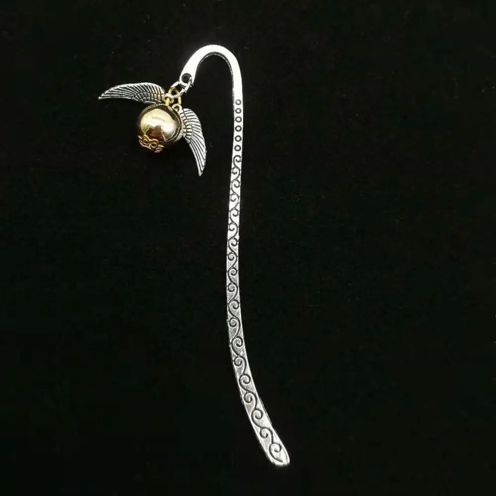 Creative Tower Book Page Marker Paper Clips Metal Bookmarks with Wings Ball Pendant Handcrafted Gift Delicate Pagination Mark