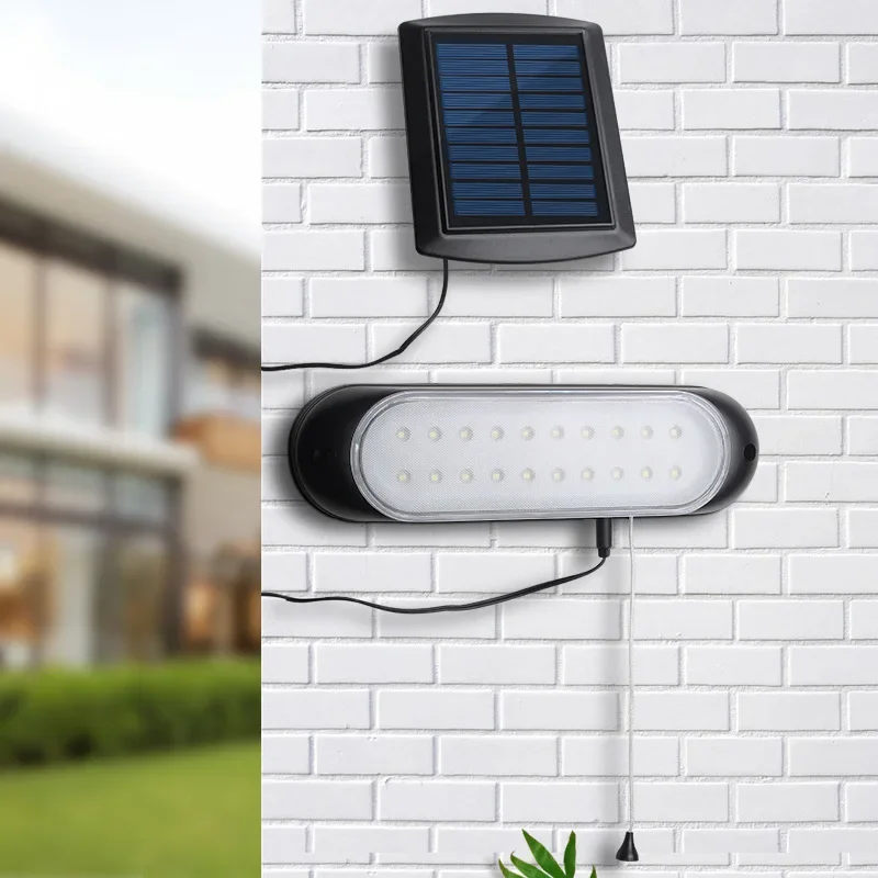 Solar Cable with 5-meter Extension Line, 20 Pieces of Crystalline Silicon Solar Panels, LED Lights, Balcony and Kitchen Lighting