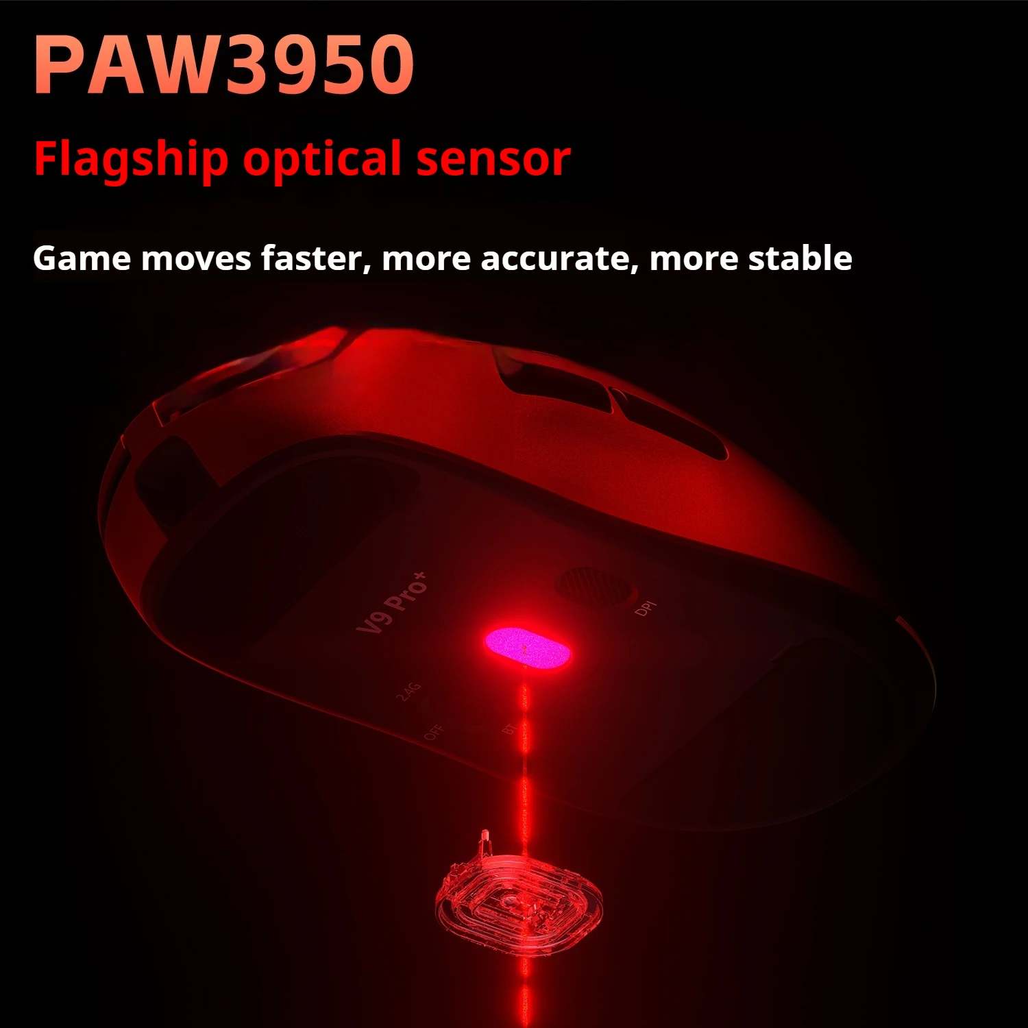 Mouse da gioco serie AULA V9 Tri-Mode Wireless Bluetooth PAW3950 50g Leggero PC Office E-sport 8000HZ Rivestimento Cool Touch
