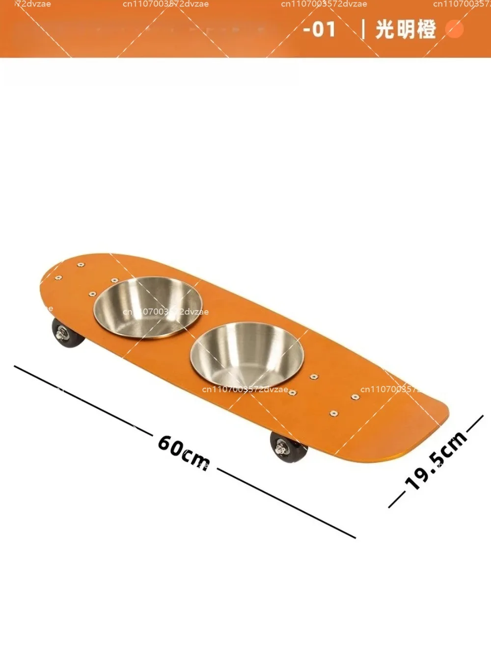 Household anti-knock large diameter, wear-resistant and easy to clean stainless steel pet bowl