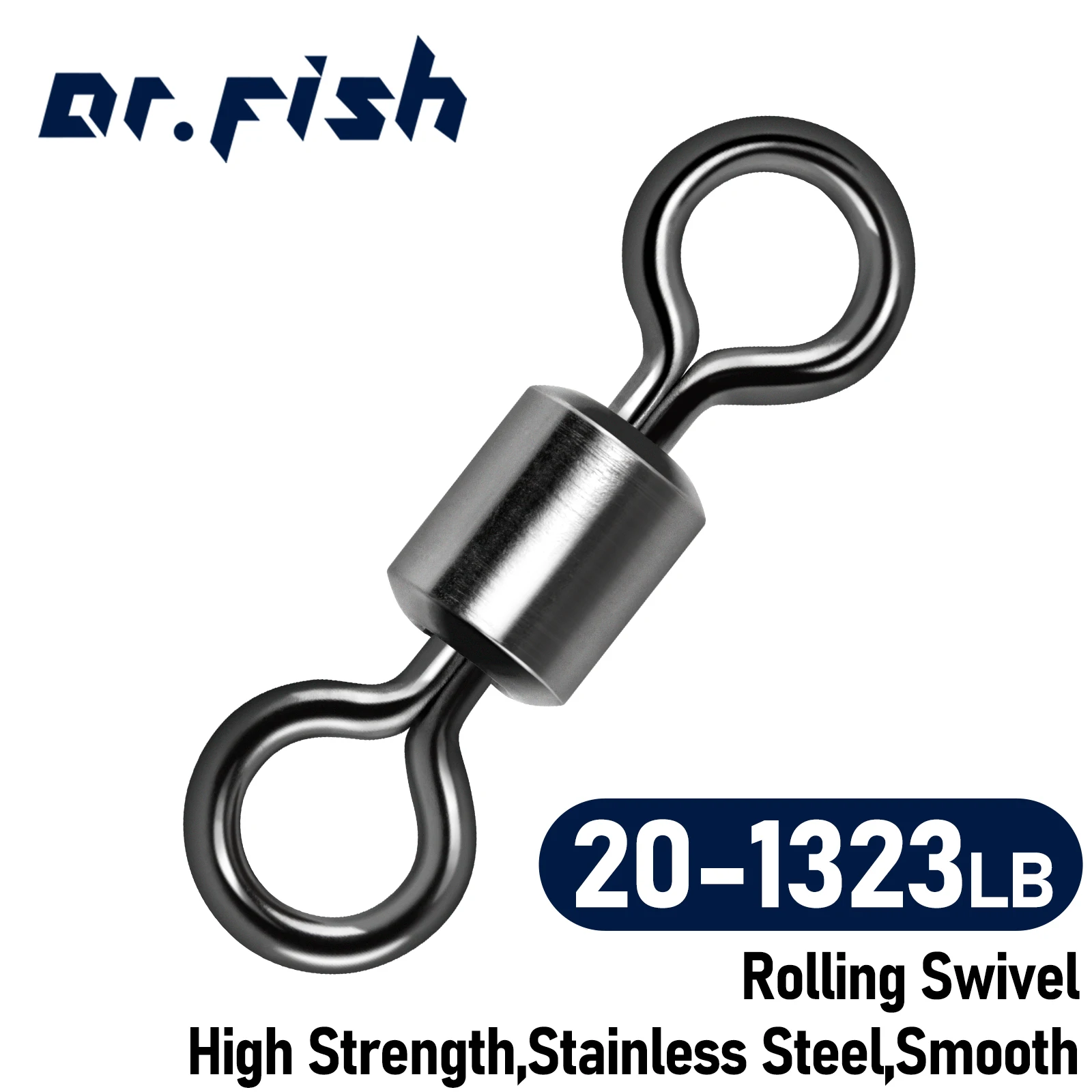 

#1-#12/0 Stainless Steel Fishing Swivel Hook Line Connector High Strength Rolling Swivel Fishing Tackle Bass Trout