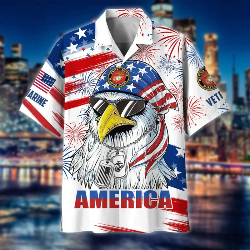 

New Summer 3D United States Soldiers Armys Veterans Printing Shirts For Men Fashion Cool Short Shirts Y2k Hawaiian Clothing Tops