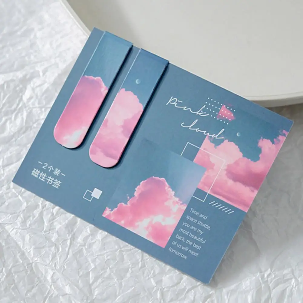 Cloud Series Bookmark Romantic Cloud Sky Landscape Magnetic Bookmarks Literary Book Marker Clip for Book for Reading for Book