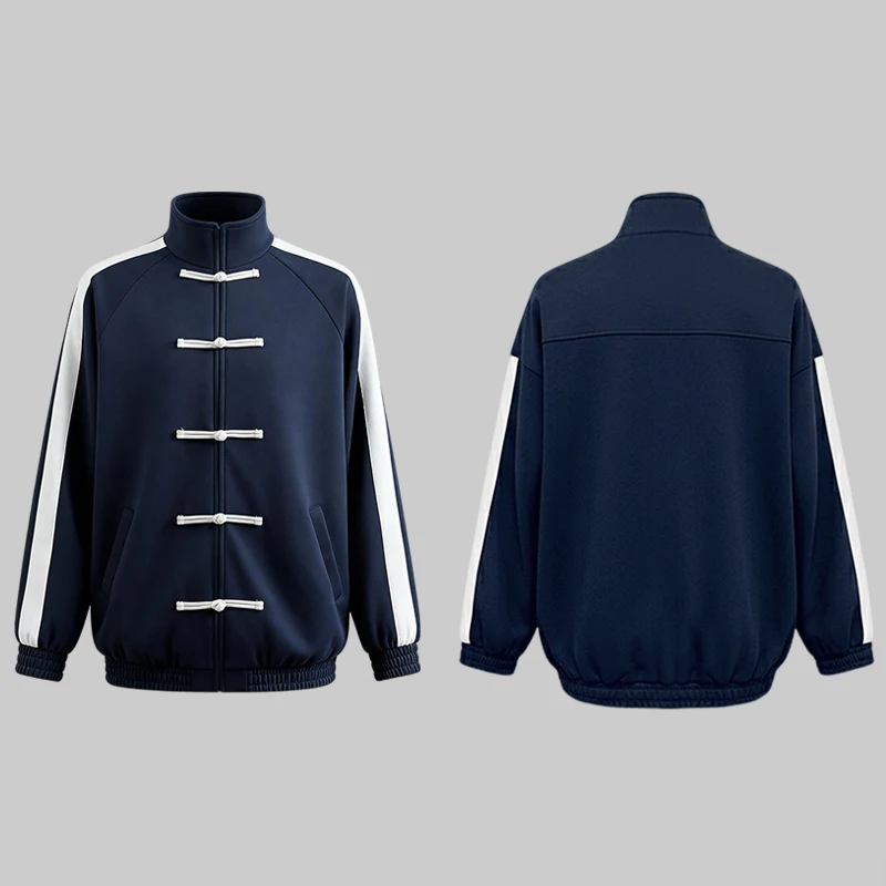 Damska sportowa kurtka casual Y2k 2025 jesień zima zapinana na guziki w paski płaszcz damski długi rękaw vintage zapinana na zatrzaski odzież wierzchnia