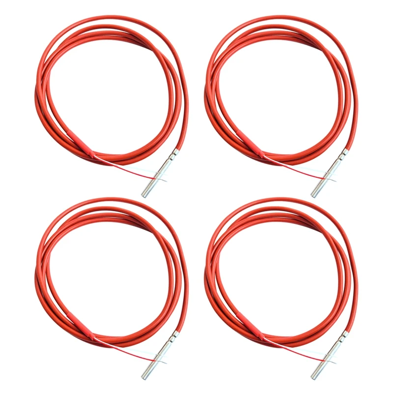 Promotion! 4X 2 Wire PT1000 Temperature Sensor Thermistor Silicone Gel Coated 1.5Meters Probe 45Mm X 5Mm -50-180 Centigrade Rtds