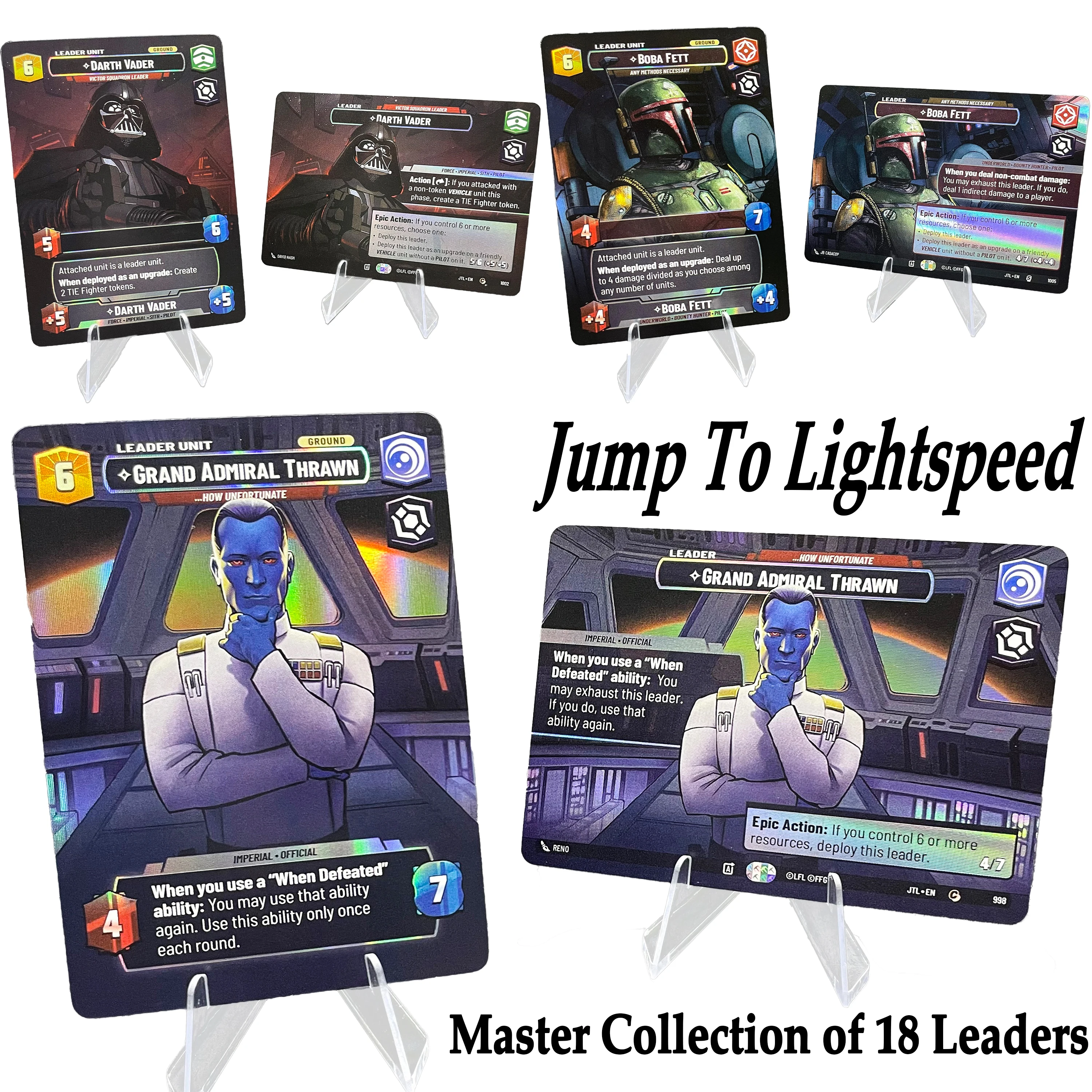 SWUDB JTL Jump To Lightspeed Double-Sided Laser Holo Foil Collection Full Set Proxy Cards Core Pieces For Deck Building