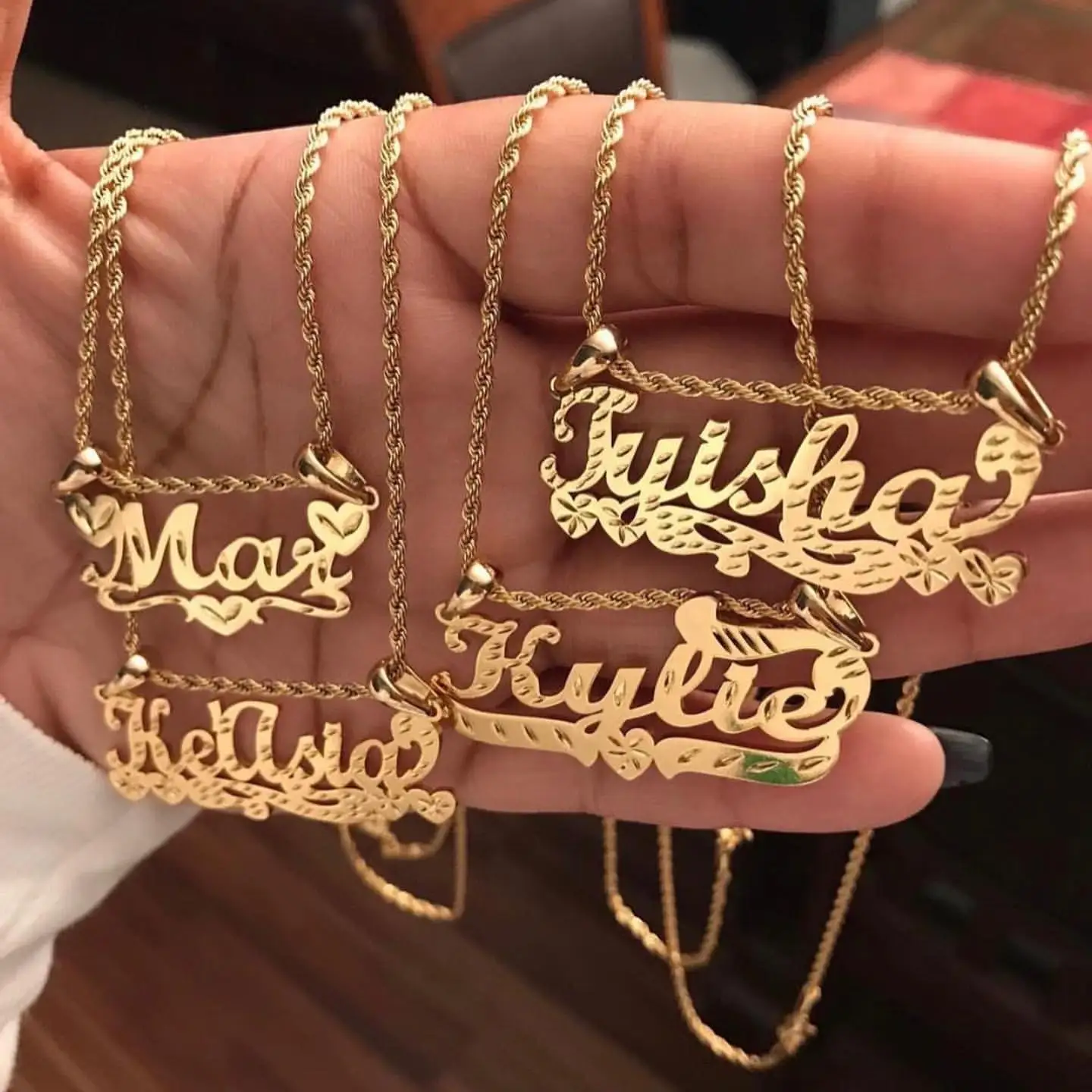 2023 3d Customized Name Necklace Rope Twisted Chain Personalized Necklaces For Women/men Nameplate Copper Your Name