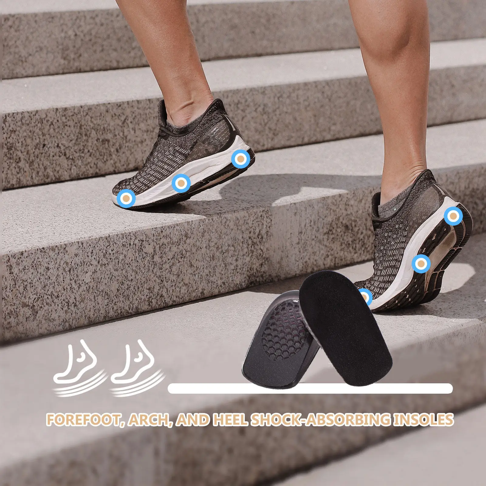 2Pcs Invisible Shoe Lifts Height Increase Insoles High Elasticity Lightweight Comfortable Breathable Gift Ready