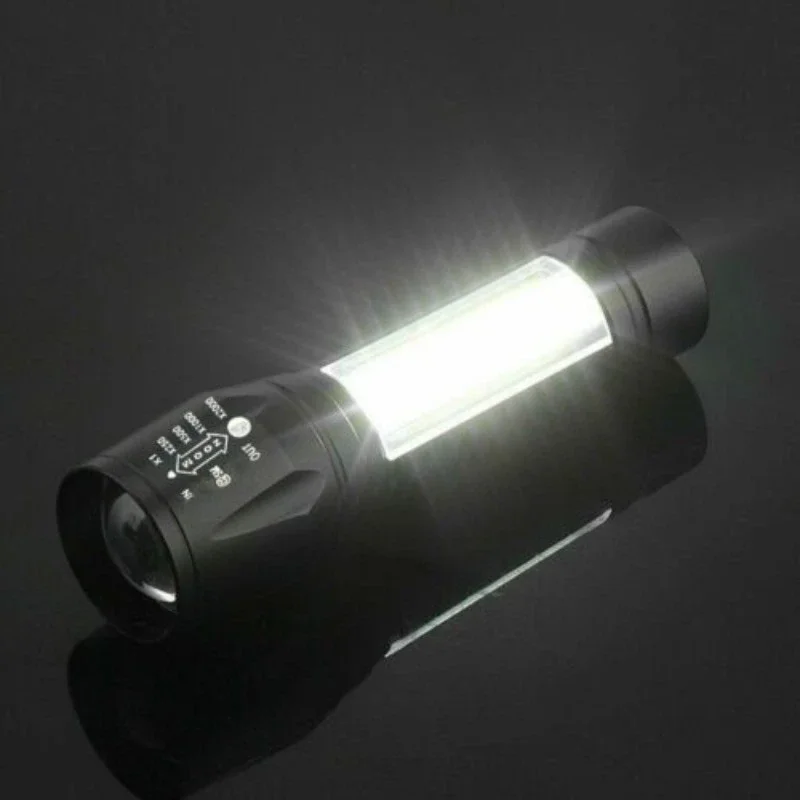 Portable USB Rechargeable T6 COB LED Flashlight Waterproof Zoomable Torch