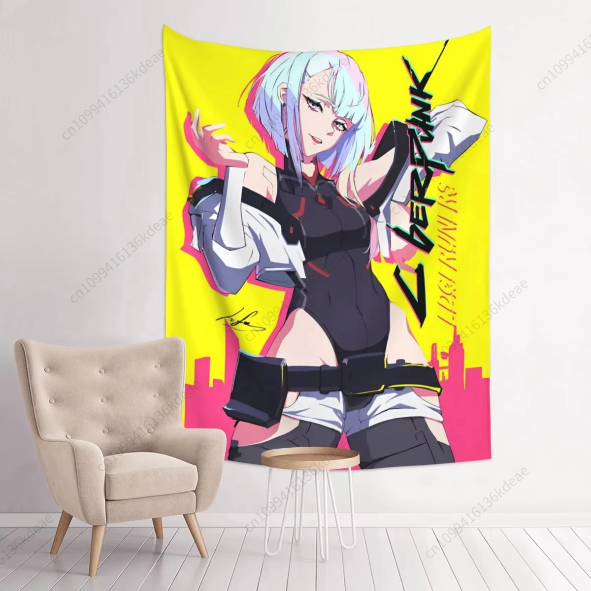 

Hippie Boho Wall Tapestry Cyberpunk Edgerunners Lucy Tapestries Wall Hanging Cloth Aesthetic Backdrop Cloth Room Flag Home Decor