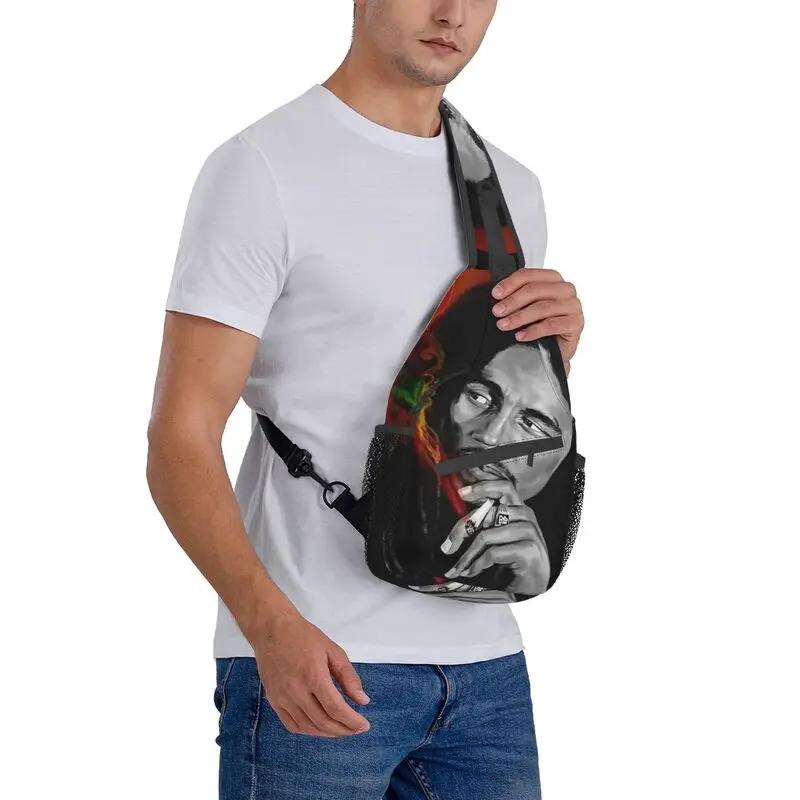 Casual Rastyle Sling Bags para viagens e caminhadas, mochila peito crossbody, mochila de ombro Rock Bob Marley