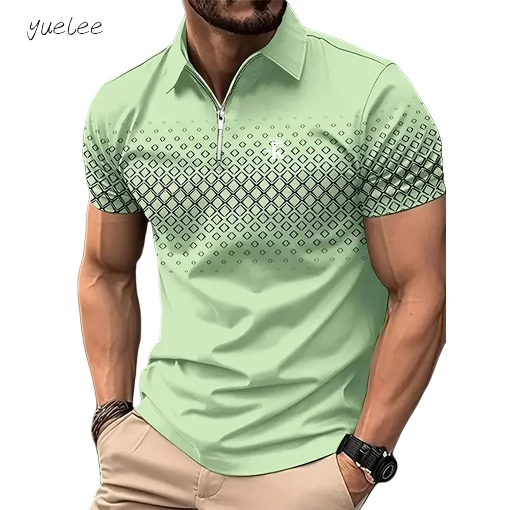 Men Polo Short Sleeved Business Men Golf Polo Shirt Outdoor Casual Street Men's Clothing Summer 3D Print Polyester Fibre Men Top