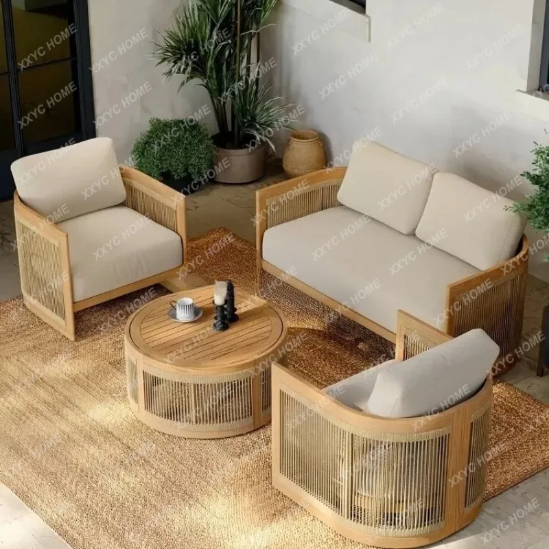 XX LOutdoor Sofa Set for Courtyard Villa Garden Outdoor Leisure Rattan Waterproof Sunproof Hotel Balcony Rattan Chair