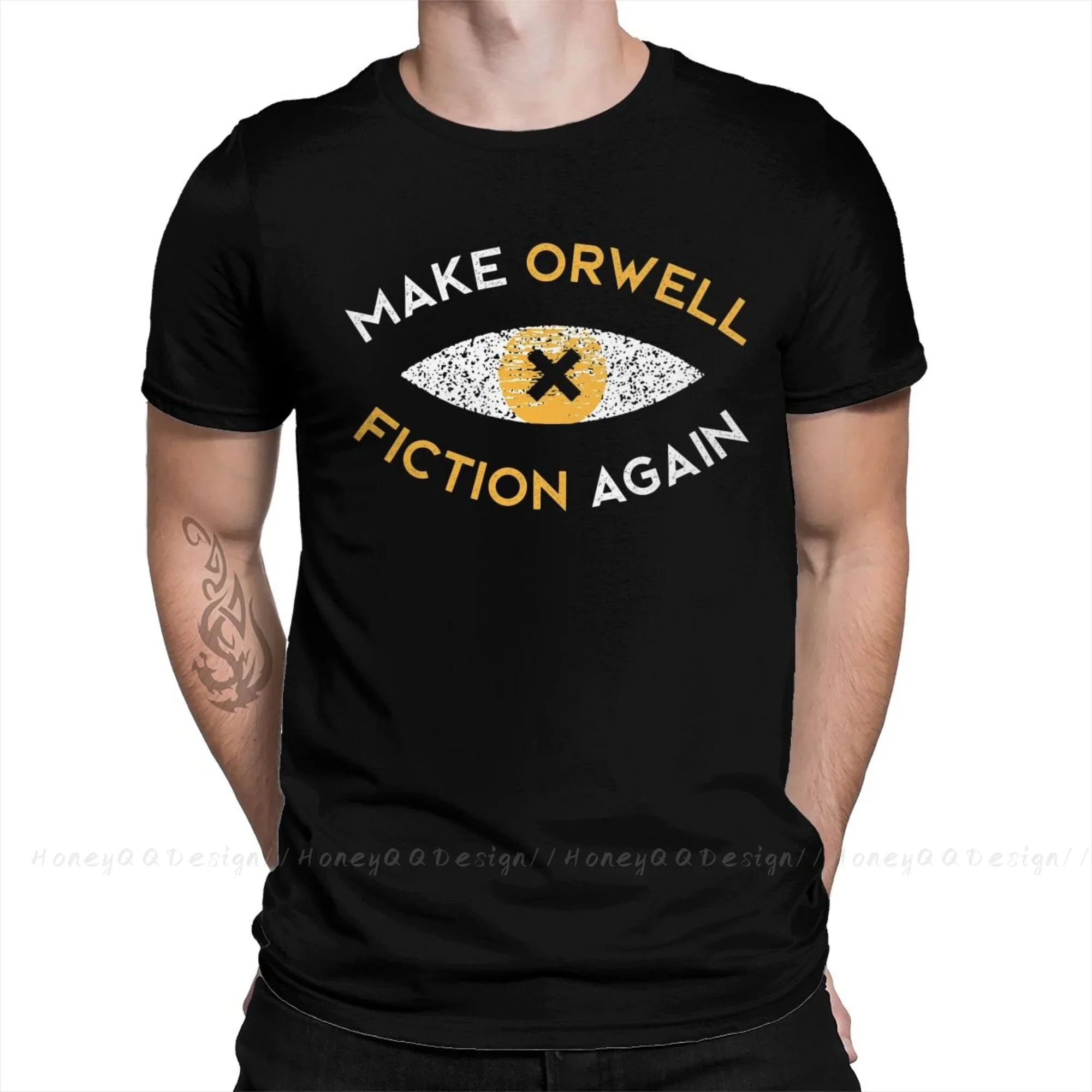 Philosophy Tshirt Make Orwell Fiction Again - Philosophy Gift Crewneck Cotton Men Shirts Round Collar Clothing Original Shirt