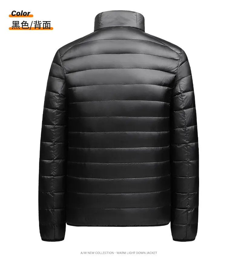Men's Lightweight Water-Resistant Packable Puffer Jacket 2025 New Arrivals Autumn Winter Male Fashion Stand Collar Down Coats
