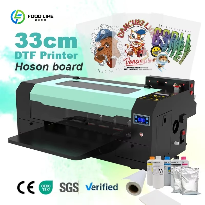Impresora DTF de un solo cabezal, impresora A3 + rollo DTF Imprimante, impresora Impresora DTF de 33cm y 30cm para camisetas personalizadas