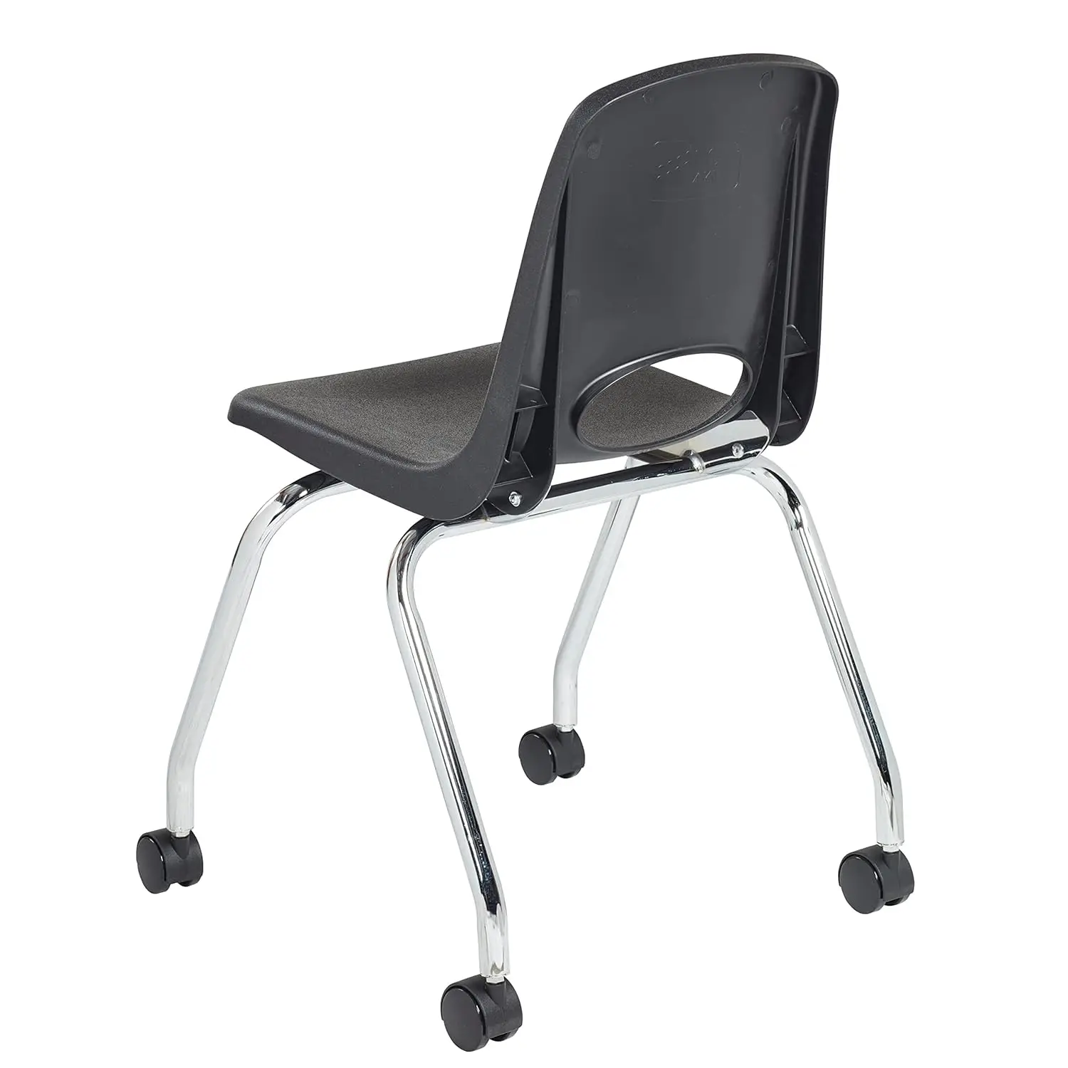 Direct Partners 10372-BK 18" Mobile School Chair with Wheels for Kids, Teens and Adults; Ergonomic Seat for in-Home Learning, Cl