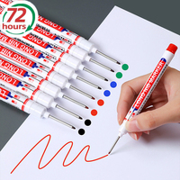 20mm Waterproof Long Nib Head Markers Deep Hole Marker Pen for Metal Carpenter White/Red/Black/Blue/Green Ink Woodworking Tools