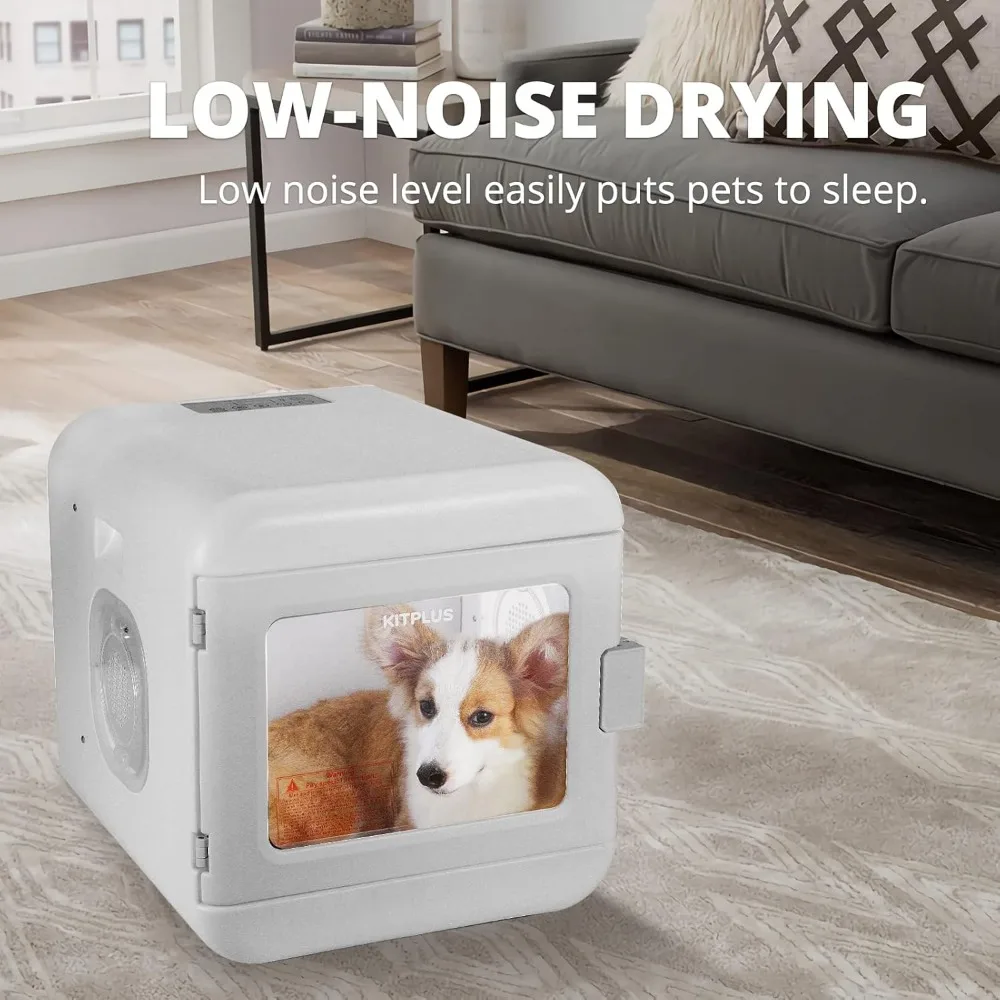 Dog hair dryer box, 60L capacity ultra silent cat hair dryer, intelligent control temperature and time adjustable