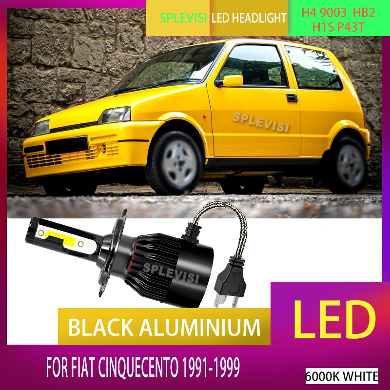 

High Lumen 6000K LED Headlight Bulbs Crystal Clear Light For FIAT CINQUECENTO 1991 1992 1993 1994 1995 1996 1997 1998 1999