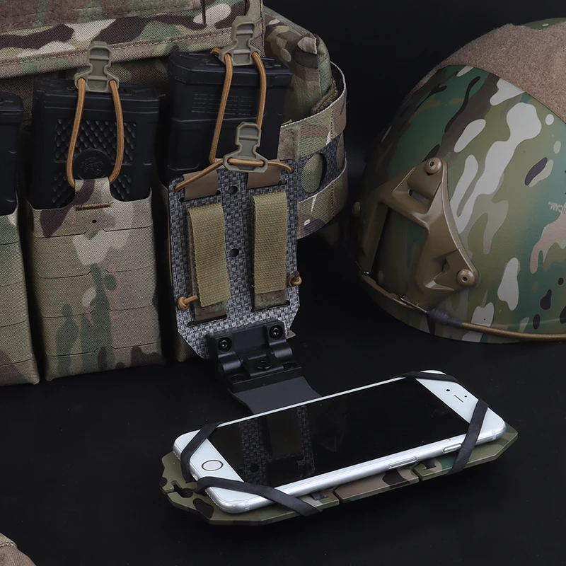 

Large Size Smart Devices MOLLE Mounting Folding Design 90 Degree Rotating Phone Holder for Hunting Accessories