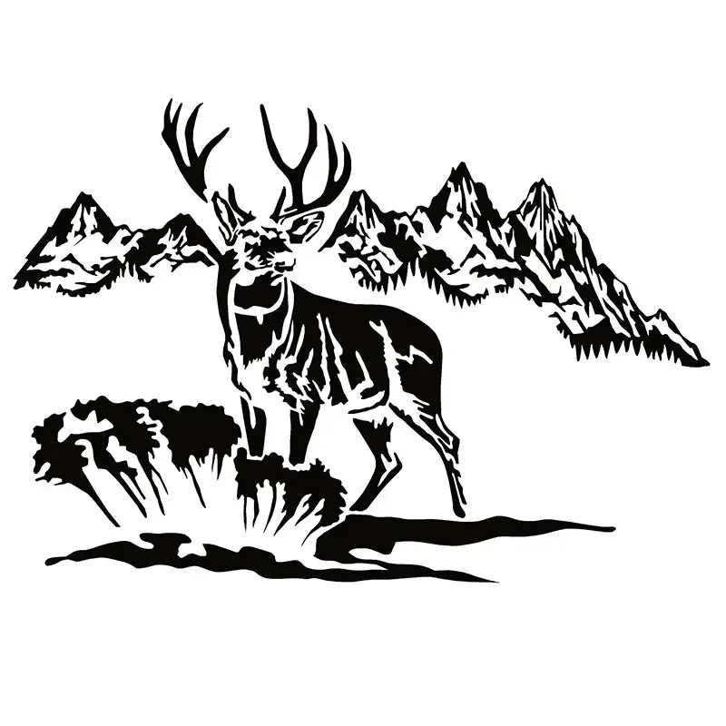 Die-Cut Vinyl Decal Deer Hunting Car Sticker Waterproof Auto Decors on Car Body Bumper Rear Window 40cm*27cm