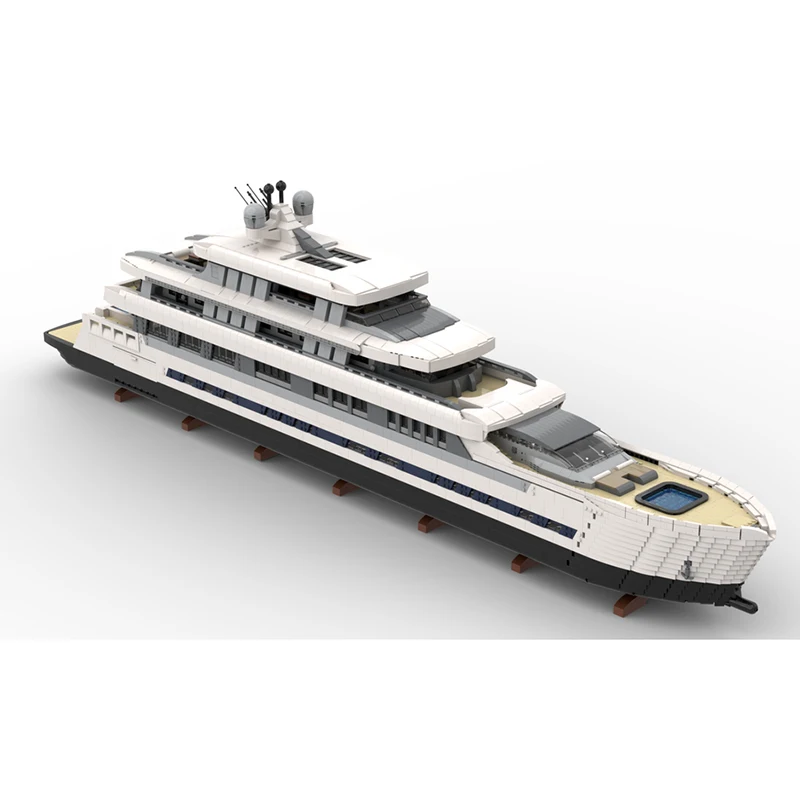 Nuovo prodotto squisito MOC Building Block Modello Grande yacht di lusso Tecnologia Giocattolo modulare per bambini Regalo Set di assemblaggio fai-da-te